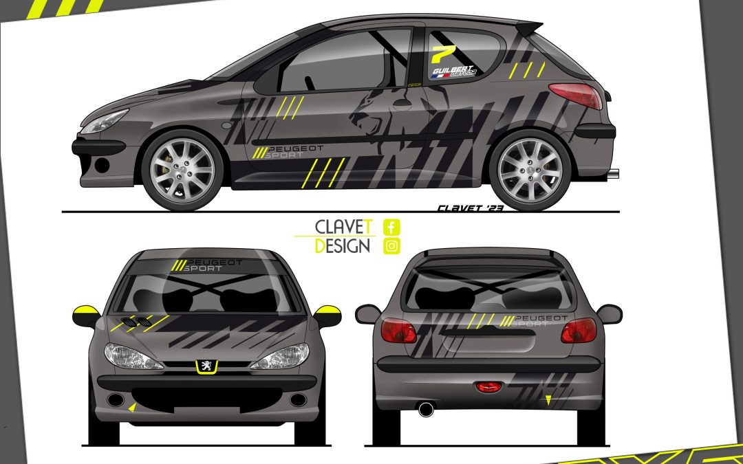 Réalisation d&rsquo;un kit déco sport mécanique pour une 206 Peugeot Sport